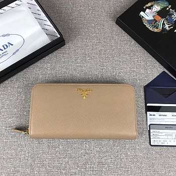 Prada Large Saffiano Leather Wallet Beige 1ML506 Size 20 x 10 cm