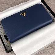 Prada Large Saffiano Leather Wallet Navy Blue 1ML506 Size 20 x 10 cm - 6