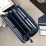 Prada Large Saffiano Leather Wallet Navy Blue 1ML506 Size 20 x 10 cm - 2