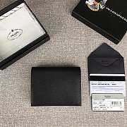Prada Small Saffiano Leather Wallet Black 1MV204 Size 11.2 x 8.5 cm - 2