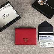 Prada Small Saffiano Leather Wallet Red 1MV204 Size 11.2 x 8.5 cm - 1