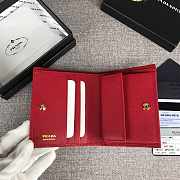 Prada Small Saffiano Leather Wallet Red 1MV204 Size 11.2 x 8.5 cm - 5