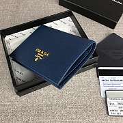 Prada Small Saffiano Leather Wallet Navy Blue 1MV204 Size 11.2 x 8.5 cm - 4