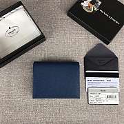 Prada Small Saffiano Leather Wallet Navy Blue 1MV204 Size 11.2 x 8.5 cm - 2
