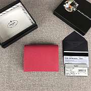 Prada Small Saffiano Leather Wallet Rose Red 1MV204 Size 11.2 x 8.5 cm - 6