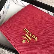 Prada Small Saffiano Leather Wallet Rose Red 1MV204 Size 11.2 x 8.5 cm - 2