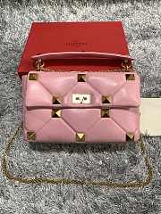Valentino Large Roman Stud Shoulder Bag Light Pink Size 30 x 20 x 12 cm - 1