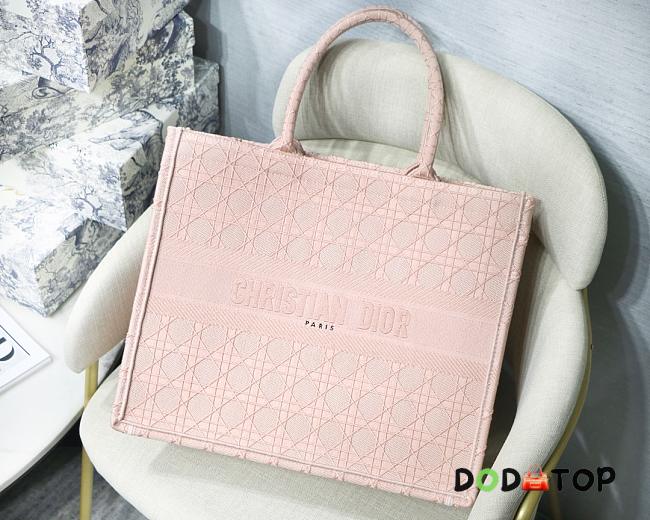 Dior Book Tote Cannage Embroidered Light Pink M1286 Size 41.5 x 32 x 5 cm - 1