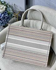 Dior Book Tote Multicolor Stripes Embroidery M1296 Size 36.5 x 28 x 14 cm - 5