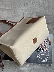 Loewe Large Cushion Tote Bag Canvas And Calfskin Light Oat 35 x 27 x 19 cm - 3