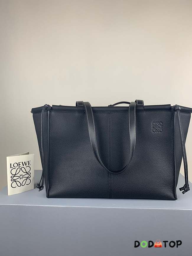 Loewe Large Cushion Tote Bag Calfskin Black Size 35 x 27 x 19 cm - 1