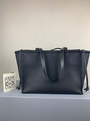 Loewe Large Cushion Tote Bag Calfskin Black Size 35 x 27 x 19 cm