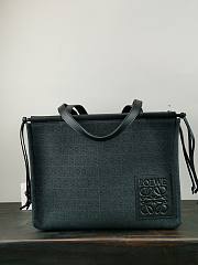 Loewe Large Cushion Tote Bag Canvas And Calfskin Black Size 35 x 27 x 19 cm - 1
