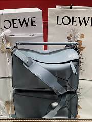 Loewe Medium Puzzle Bag Soft Grained Calfskin Pastel Blue Size 29 x 18 x 12 cm - 1