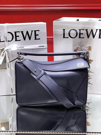 Loewe Medium Puzzle Bag Soft Grained Calfskin Purple Size 29 x 18 x 12 cm