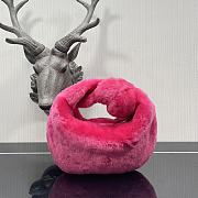 Bottega Veneta Velvet Shearling Bag Neon Pink 680697 Size 27 x 23 x 8cm - 5