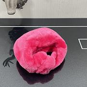 Bottega Veneta Velvet Shearling Bag Neon Pink 680697 Size 27 x 23 x 8cm - 4