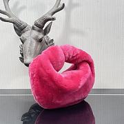 Bottega Veneta Velvet Shearling Bag Neon Pink 680697 Size 27 x 23 x 8cm - 3