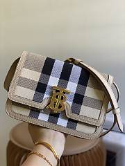 Burberry Small Check Canvas & Leather TB Bag Beige Size 21 x 16 x 6 cm - 3
