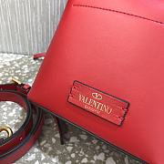 Valentino V Logo Leather Bucket Bag Red Size 18 x 20.5 x 10 cm - 3