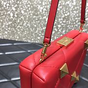 Valentino Roman Stud Nappa Leather Clutch Bag Red Size 20 x 5 x 14 cm - 5