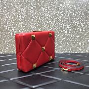 Valentino Roman Stud Nappa Leather Clutch Bag Red Size 20 x 5 x 14 cm - 3