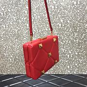 Valentino Roman Stud Nappa Leather Clutch Bag Red Size 20 x 5 x 14 cm - 2