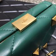 Valentino Roman Stud Nappa Leather Clutch Bag Green Size 20 x 5 x 14 cm - 6