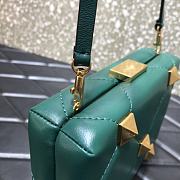 Valentino Roman Stud Nappa Leather Clutch Bag Green Size 20 x 5 x 14 cm - 5