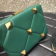 Valentino Roman Stud Nappa Leather Clutch Bag Green Size 20 x 5 x 14 cm - 4