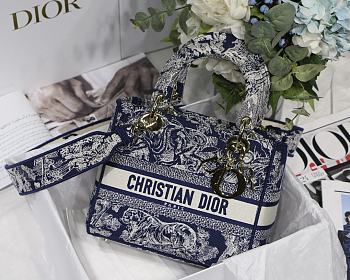 Dior Lady Dior Navy Blue with gold hardware 006