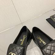 Chanel Flat Loafers Black with Gold-tone Metal - 6