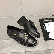 Chanel Flat Loafers Black with Gold-tone Metal - 3