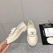 Chanel Flat Loafers White with Silver-tone Metal - 2