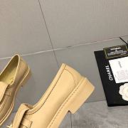 Chanel Flat Loafers Beige with Gold-tone Metal - 6