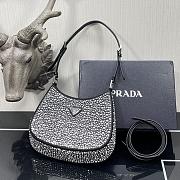 Prada Cleo Satin Bag With Appliqués 1BC169 Size 18.5 x 4.5 x 22 cm - 3