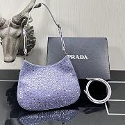 Prada Cleo Satin Bag With Appliqués Purple 1BC169 Size 18.5 x 4.5 x 22 cm - 6