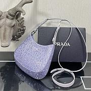 Prada Cleo Satin Bag With Appliqués Purple 1BC169 Size 18.5 x 4.5 x 22 cm - 5