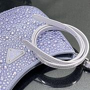 Prada Cleo Satin Bag With Appliqués Purple 1BC169 Size 18.5 x 4.5 x 22 cm - 3