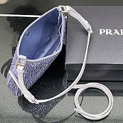 Prada Cleo Satin Bag With Appliqués Purple 1BC169 Size 18.5 x 4.5 x 22 cm - 2