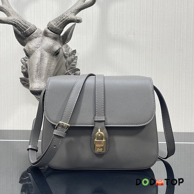 Celine Medium Tabou In Smooth Calfskin Gray 196583 Size 22 x 16 x 7 cm - 1