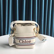 Chloe Mini Logo Printed Roy Bucket Bag in White Size 14.5 x 17 x 9.5 cm - 1