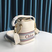Chloe Mini Logo Printed Roy Bucket Bag in White Size 14.5 x 17 x 9.5 cm - 5