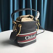 Chloe Mini Logo Printed Roy Bucket Bag in Black Size 14.5 x 17 x 9.5 cm - 4