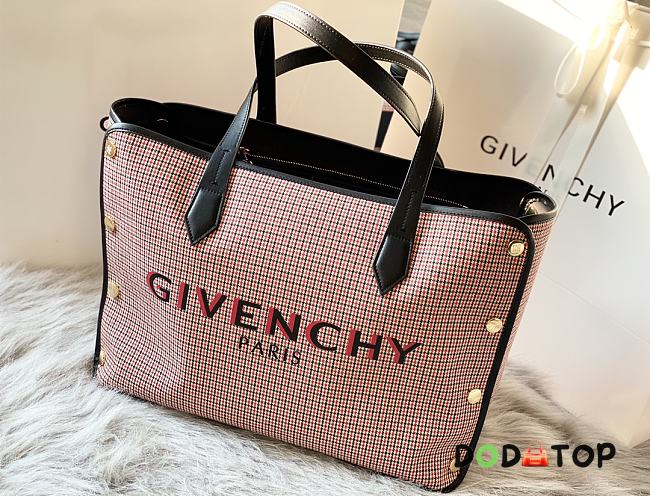 Givenchy Small Bond Shopping Bag In Canvas Red Size 43 x 29 x 16 cm - 1