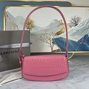 Balenciaga Woman's Ghost Sling Bag In Crocodile Leather Pink 23 x 5 x 15 cm - 1