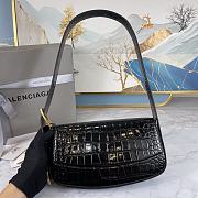 Balenciaga Woman's Ghost Sling Bag In Crocodile Leather Black 23 x 5 x 15 cm - 2