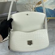 Balenciaga Woman's Ghost Sling Bag In Crocodile Leather White 23 x 5 x 15 cm - 3