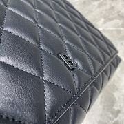 Balenciaga Large Buckle Diamond Pattern Black Leather Black Metal Size 37 cm - 5