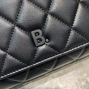 Balenciaga Large Buckle Diamond Pattern Black Leather Black Metal Size 37 cm - 3